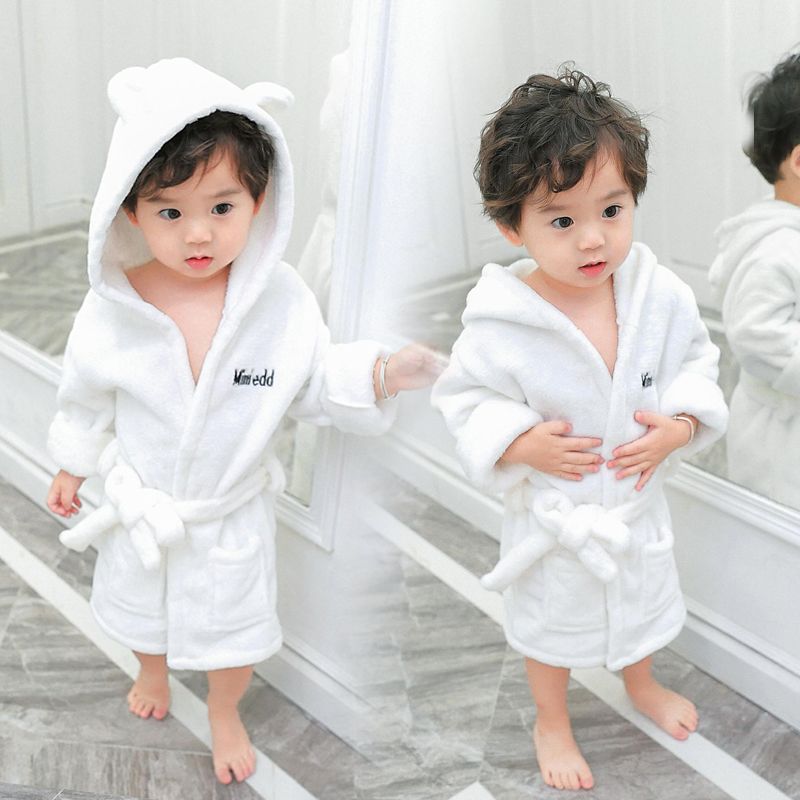 2020 new baby flannel boys and girls bathrobe 3 newborn 0-5 years old baby home coral velvet Nightgown