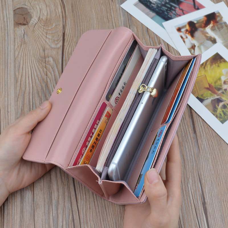 Fashion new wallet women's bag cover type lady simple mother wallet long section soft side Korean version large capacity clutch bag