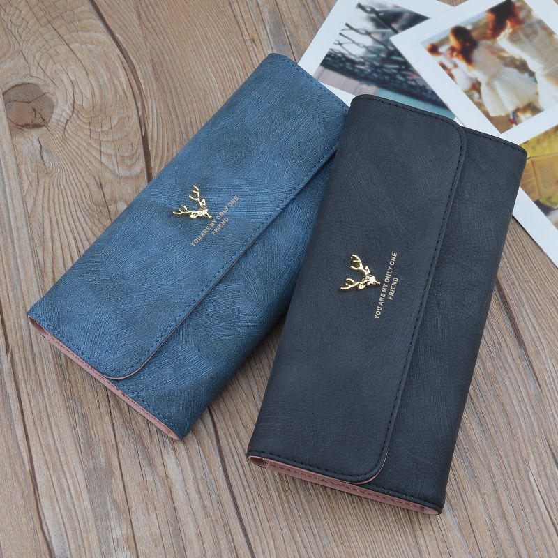 Fashion new wallet women's bag cover type lady simple mother wallet long section soft side Korean version large capacity clutch bag