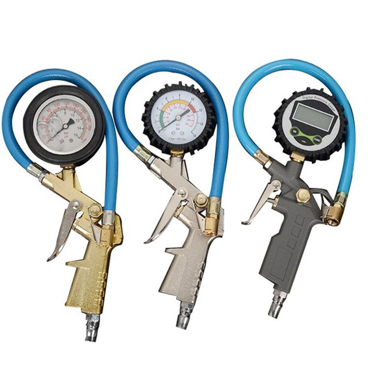 Automobile, motorcycle, electric vehicle, air gun, air nozzle, inflation head, tire tool, nozzle joint with air pressure gauge