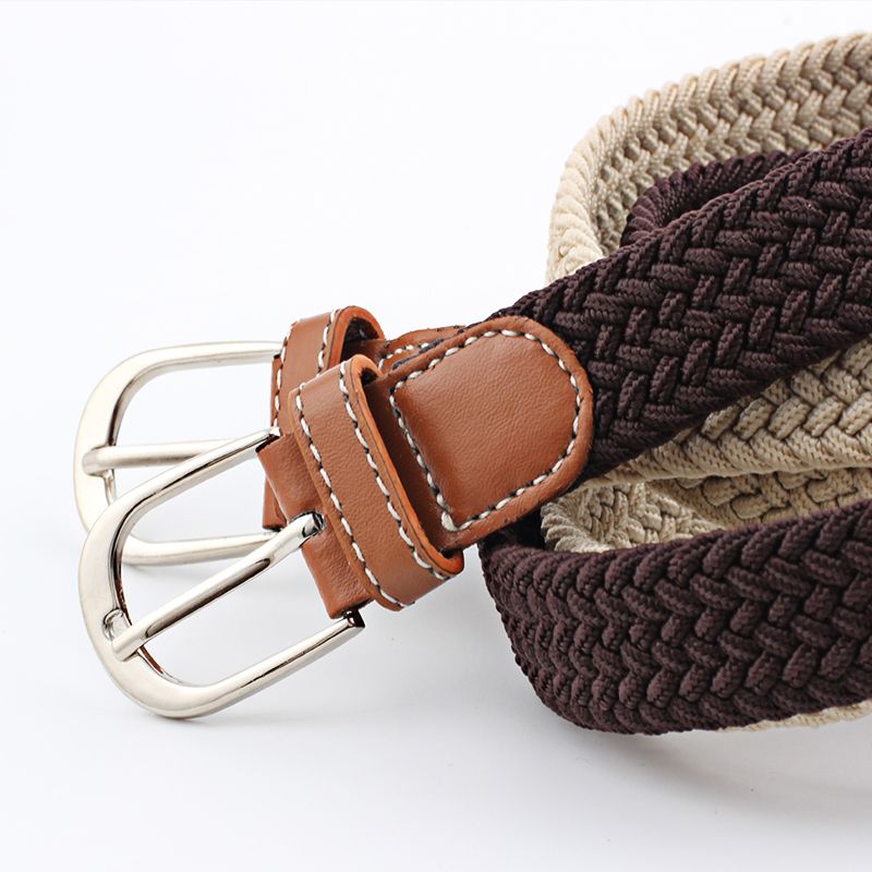 Korean version of all-match elastic knitted casual belt pin buckle belt decorative woven canvas student unisex belt