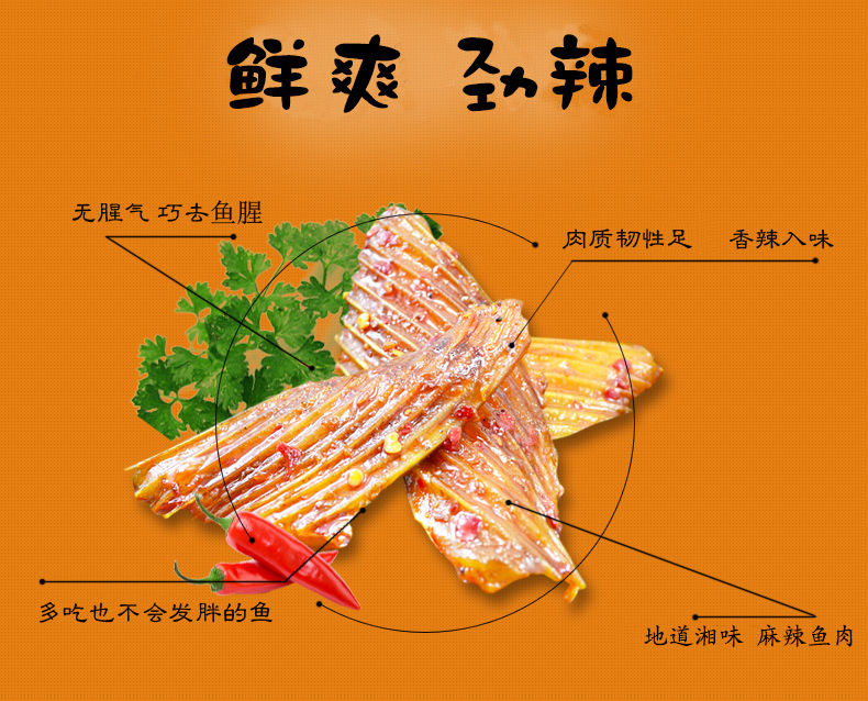 黄金鱼刺湖南特产好照头黄金鱼翅5包香辣味23g多规格休闲零食小吃