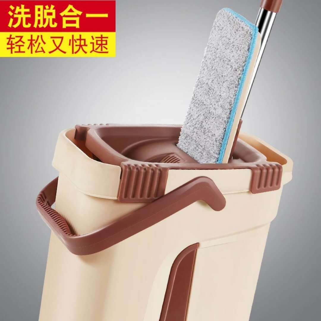 【加厚加大/质保5年】拖把旋转家用好神拖懒人墩布免手洗拖把桶