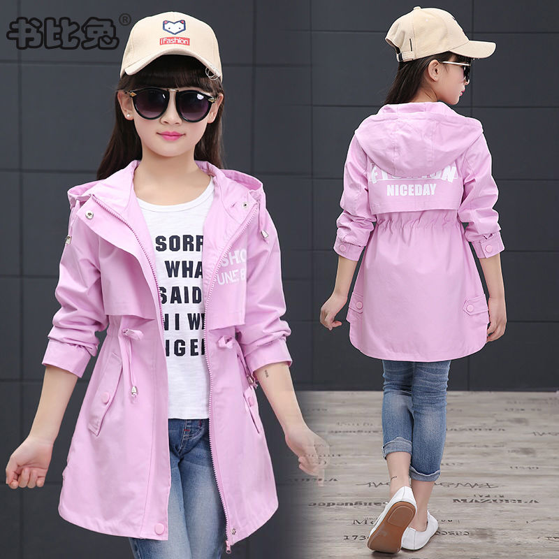 Big children's autumn clothes 13-year-old children's girl's coat spring and autumn fashionable autumn and winter new style children's wear foreign style windbreaker thickened