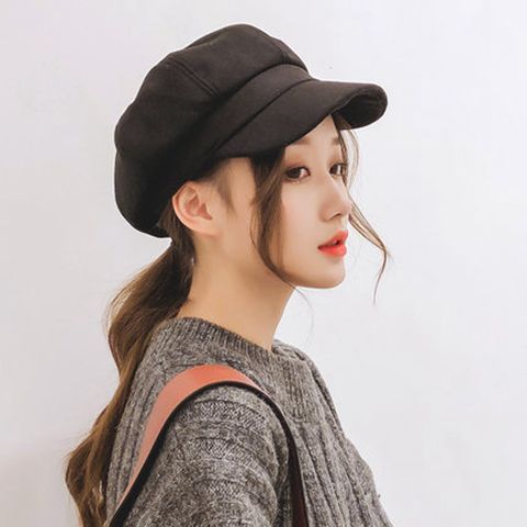 Soft girl octagonal hat female British bud Beret lady autumn and winter Korean Edition Japanese student painter hat