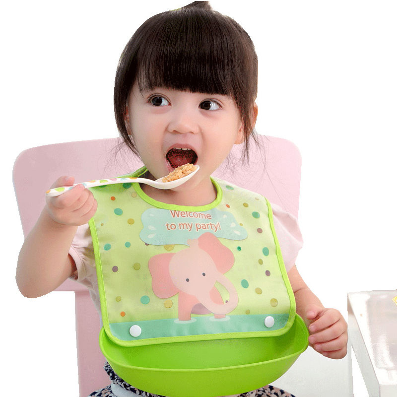 Baby eating Bib baby child Waterproof Bib detachable Bib rice bag feeding baby baby baby wash free pocket