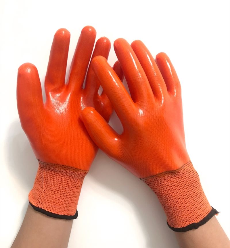 【4-24双装全胶手套】浸胶劳保手套耐磨防水防油工作防护胶皮手套