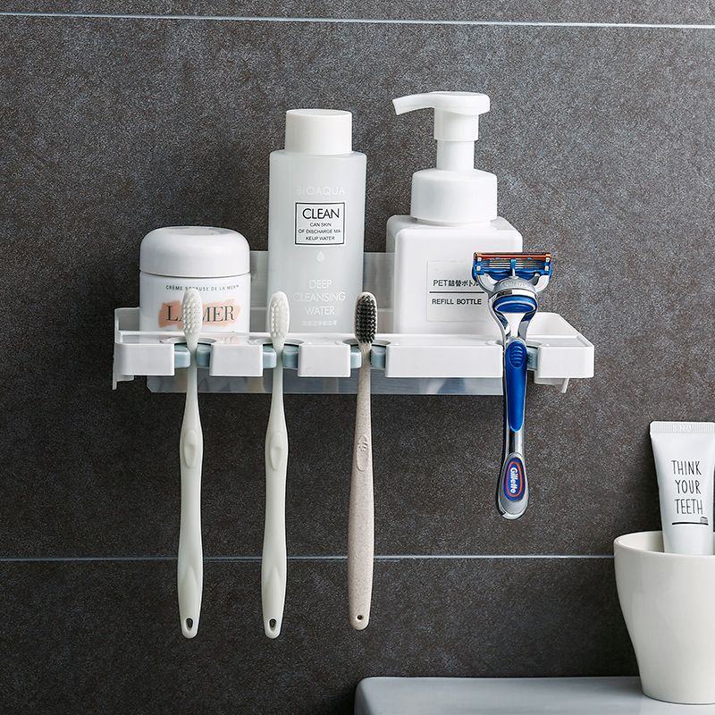 卫生间牙刷牙膏置物架壁挂式挂牙刷架多功能创意壁挂免打孔牙具架