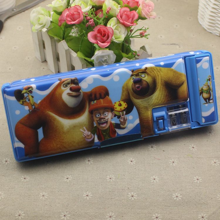 熊出没文具盒小学生幼儿园男生儿童光头强双面塑料王者荣耀铅笔盒