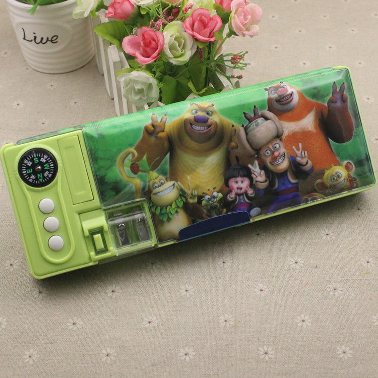 熊出没文具盒小学生幼儿园男生儿童光头强双面塑料王者荣耀铅笔盒