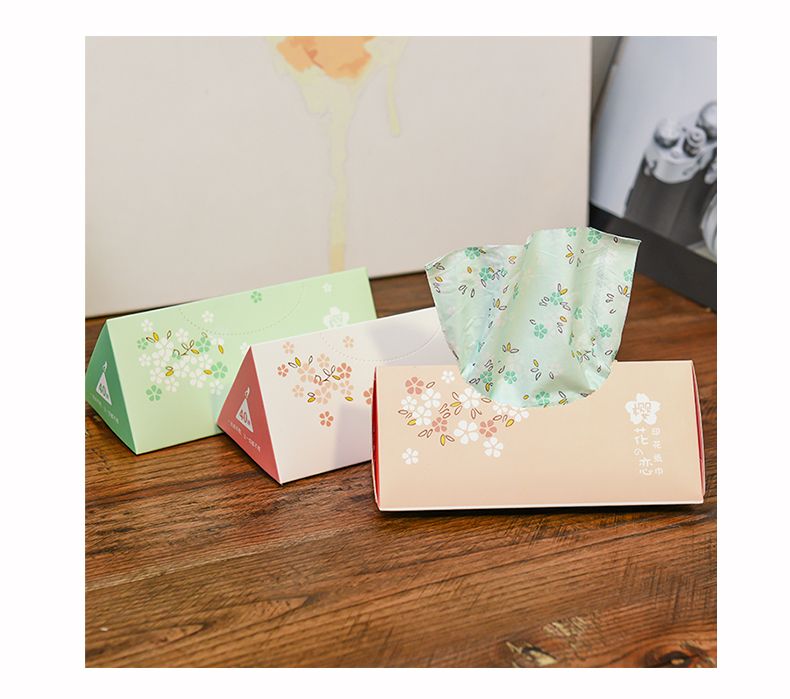 时尚彩色印花纸巾抽纸盒装家用湿水孕婴餐巾硬盒卫生纸面巾纸