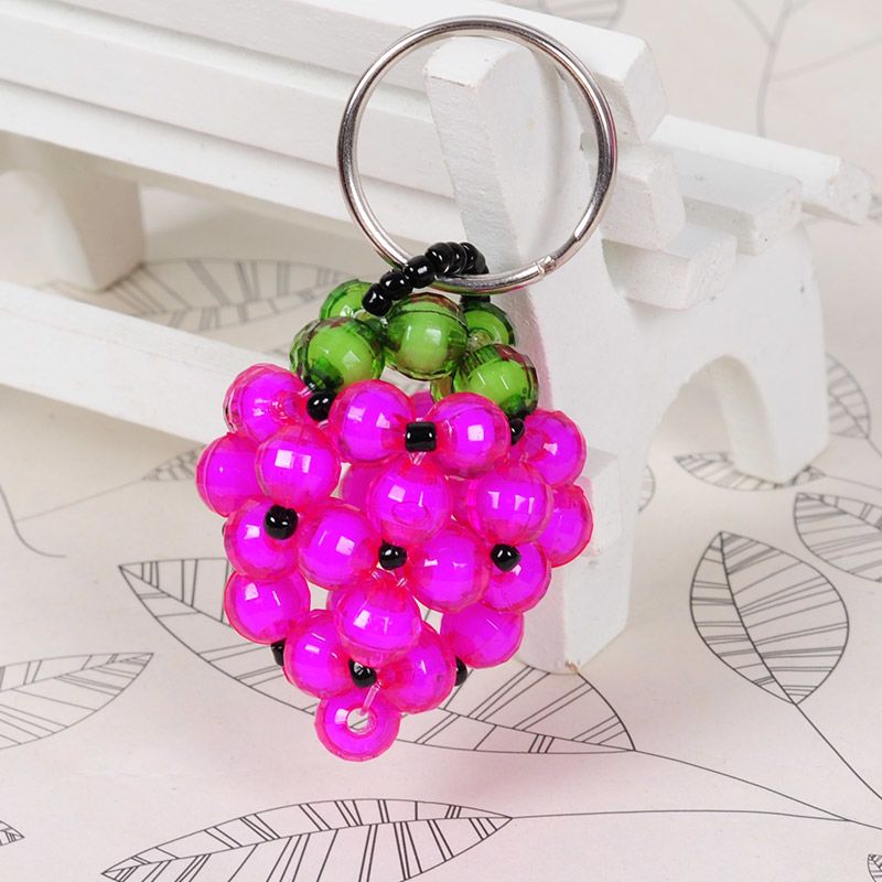 diy串珠饰品小挂件手机钥匙环可爱萌水果草莓创意挂饰水果材料包