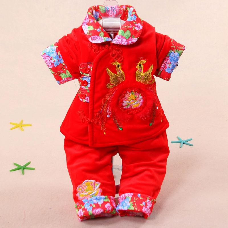 童装男童秋冬装0-1-2岁婴儿童冬季套装宝宝6个月新生儿棉衣服唐装