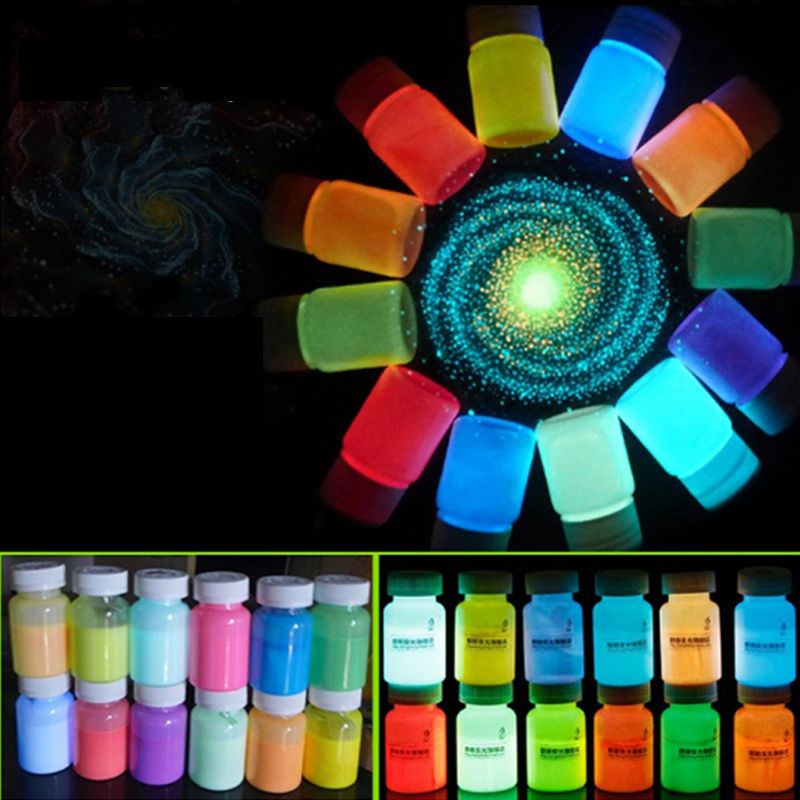 超亮夜光漆夜光粉防水性非油性颜料夜跑长效艺术涂料荧光粉荧光漆