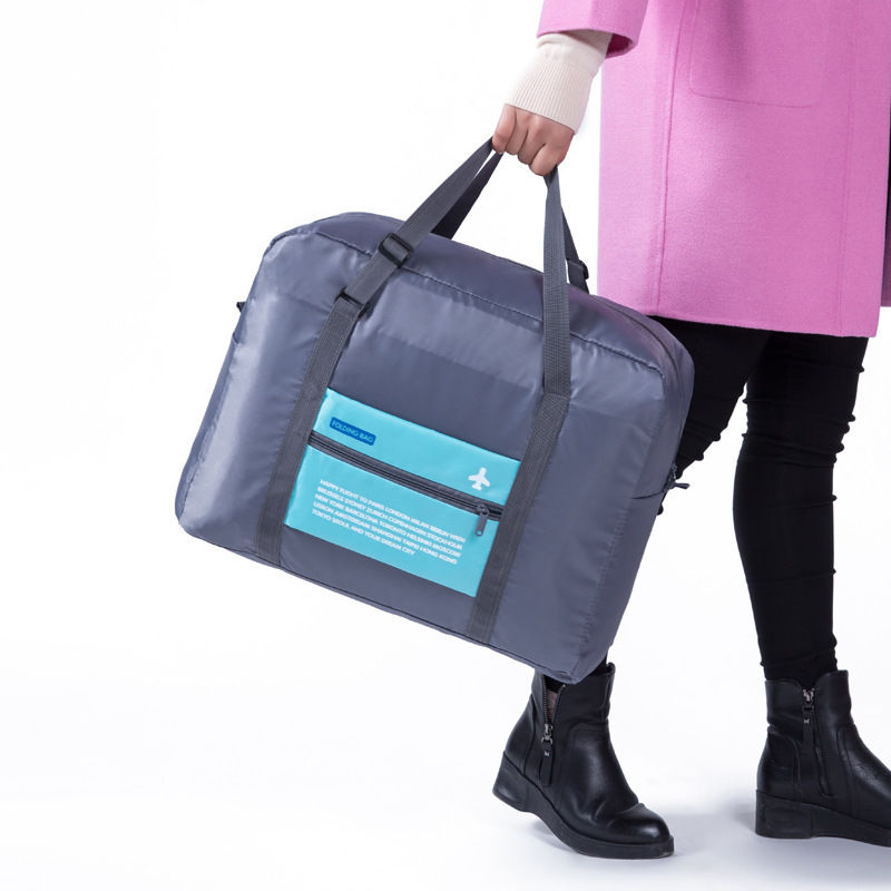 韩版大容量可折叠行李收纳包男女学生 可套拉杆箱手提行李袋