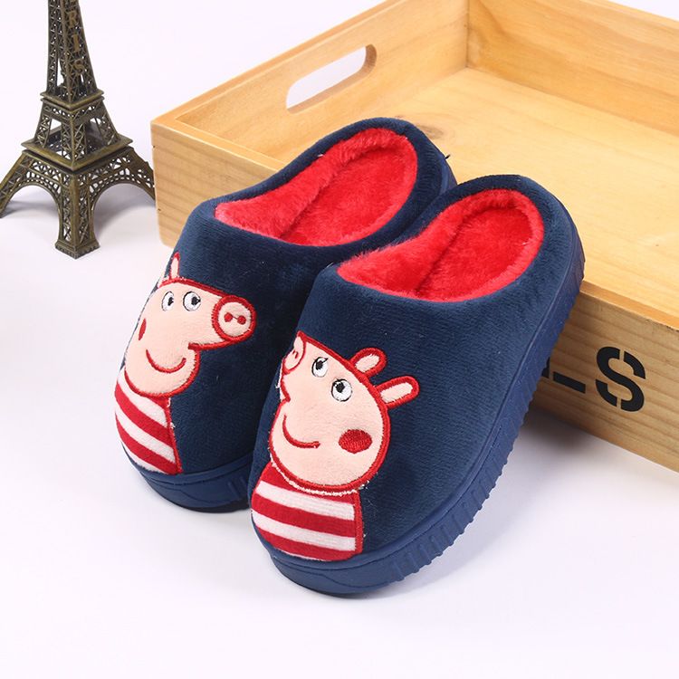 Baby autumn and winter 3-year-old 1 soft bottom anti slip children's indoor large, medium and small children's boys and girls lovely children's cotton slippers