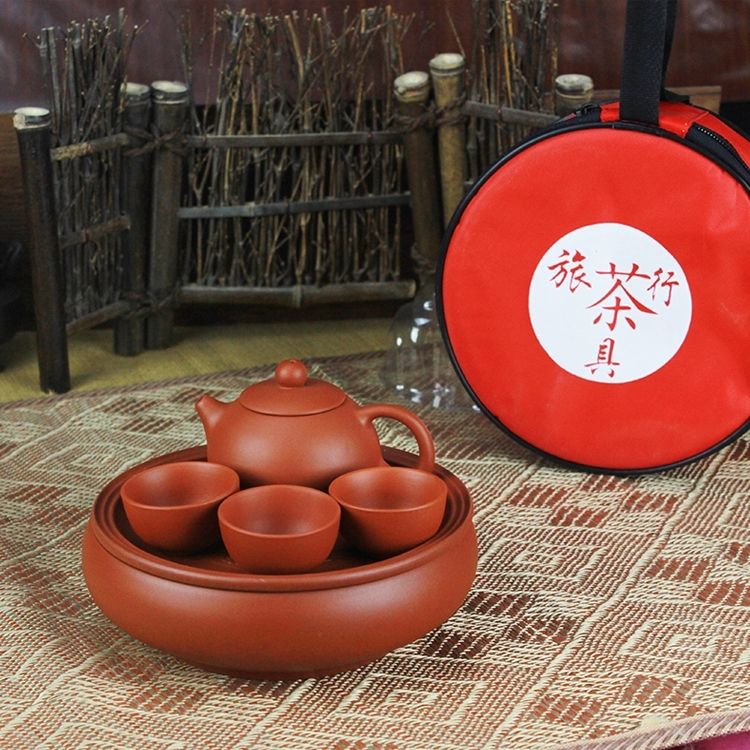 紫砂功夫茶具套装便携式旅行茶具户外车载整套旅游茶具泡壶小茶盘