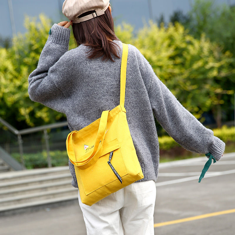 Korean version of the girl Harajuku casual student cute literature and art women's single shoulder canvas bag portable diagonal bag all-match tuition bag