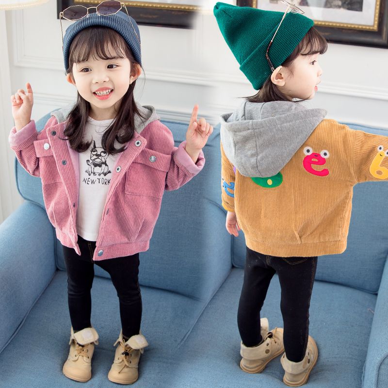 Girls autumn 2020 new Korean Edition girl baby autumn children's Corduroy Jacket Top Coat Korean version loose