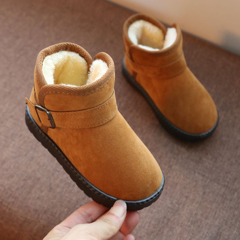 儿童雪地靴男童2022新款宝宝棉鞋女童短靴加绒冬季婴儿保暖鞋中筒