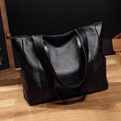 包包女2023新款韩版简约手提包大容量14寸电脑包真皮单肩包托特包