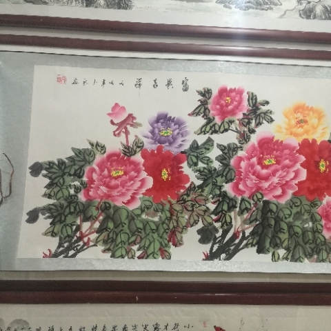 当代著名牡丹画家齐玉龙老师作品《富贵吉祥》