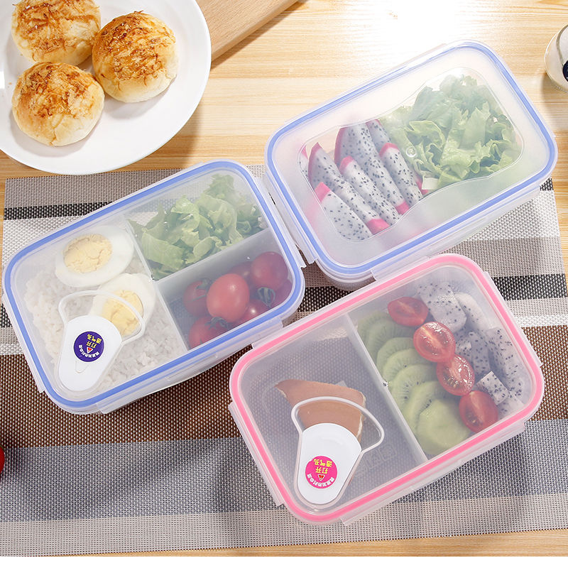 Simple rectangular fresh-keeping box plastic food box microwave household sealed lunch box refrigerator storage