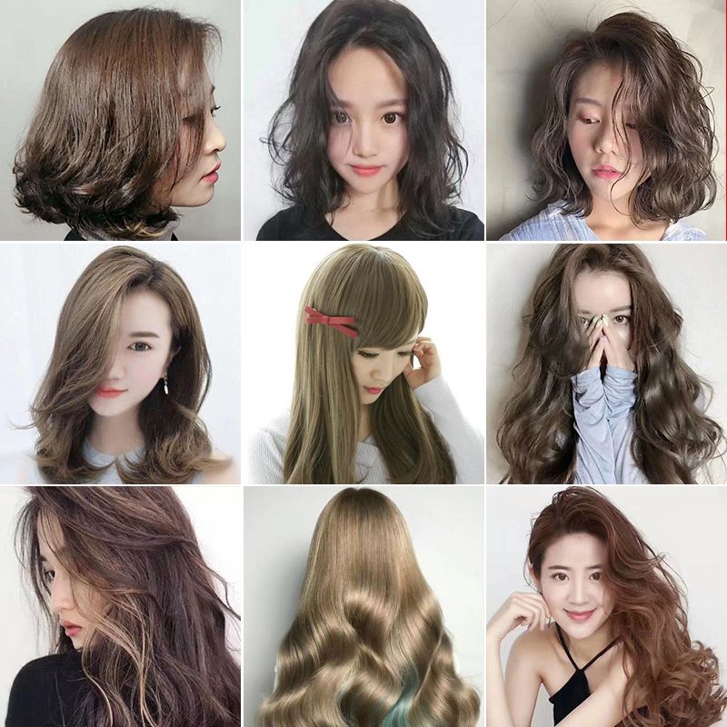 染发剂植物彩色永久黑色黑茶色染头发颜色无刺激潮色天然染发膏女