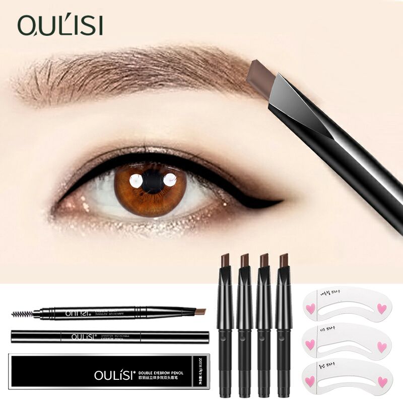 [5 / 3 / 1 pack] double head automatic eyebrow pencil is waterproof and sweat proof, natural and durable, and does not decolorize beginner's thrush