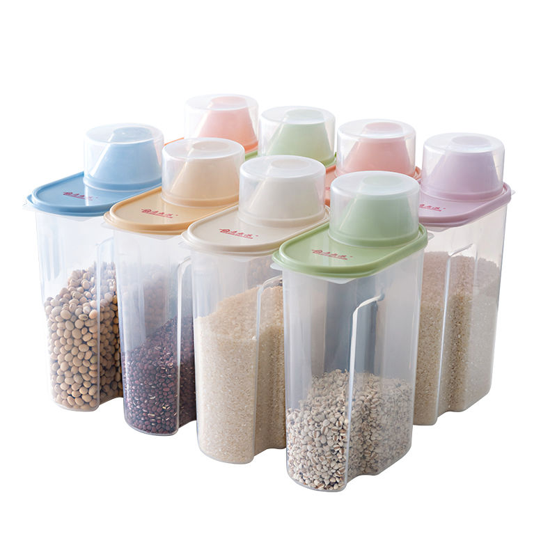 Juinfinity kitchen with cover coarse cereals can food storage box