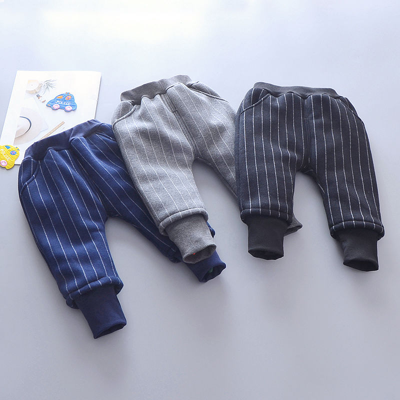 Boys plus fleece pants two layers thick outer wear  winter baby cotton pants 0-3 years old warm pants for children and girls