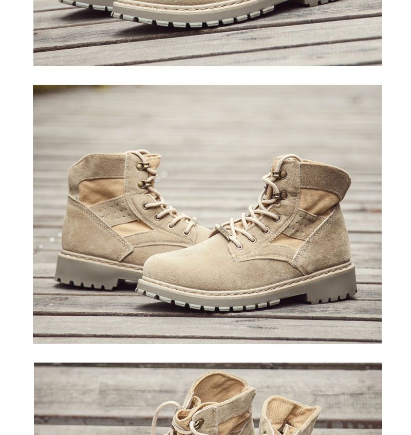Herren Arbeitsschuhe Aus Echtem Leder Mid Top Martin Boots_voghion.com