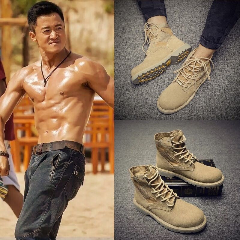 Herbst Arbeitskleidung Schuhe Martin Herren Mid Top Sho British 2022 Neue echte Leder Mode Stiefel_voghion.com