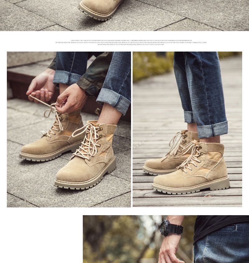 Herren Arbeitsschuhe Aus Echtem Leder Mid Top Martin Boots_voghion.com
