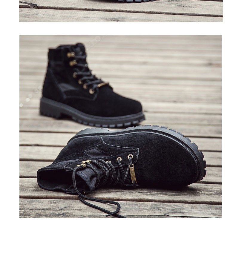 Herren Arbeitsschuhe Aus Echtem Leder Mid Top Martin Boots_voghion.com