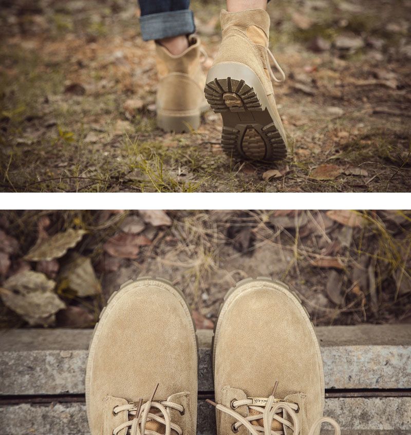 Herren Arbeitsschuhe Aus Echtem Leder Mid Top Martin Boots_voghion.com