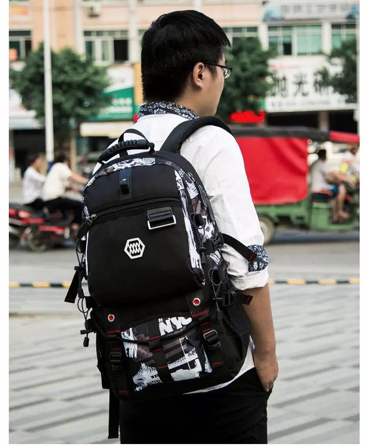 双肩包男潮流背包旅行韩版大容量旅游书包行李袋时尚轻便户外登山