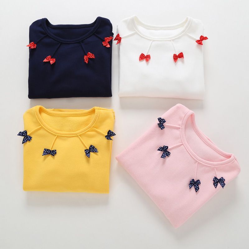 Autumn / winter 2020 girls' new bottoming shirt medium and large children's round neck long sleeve T-shirt girls' Pullover Top