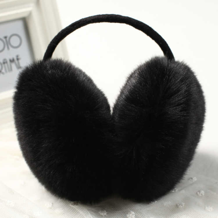 冬季后戴耳罩男女士通用毛绒保暖耳套可爱耳暖仿兔毛护耳后带耳包