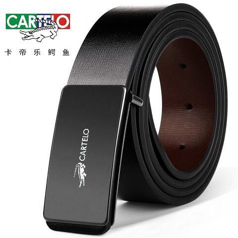 Cartier crocodile belt men's leather leather belt Korean casual automatic buckle buckle automatic belt