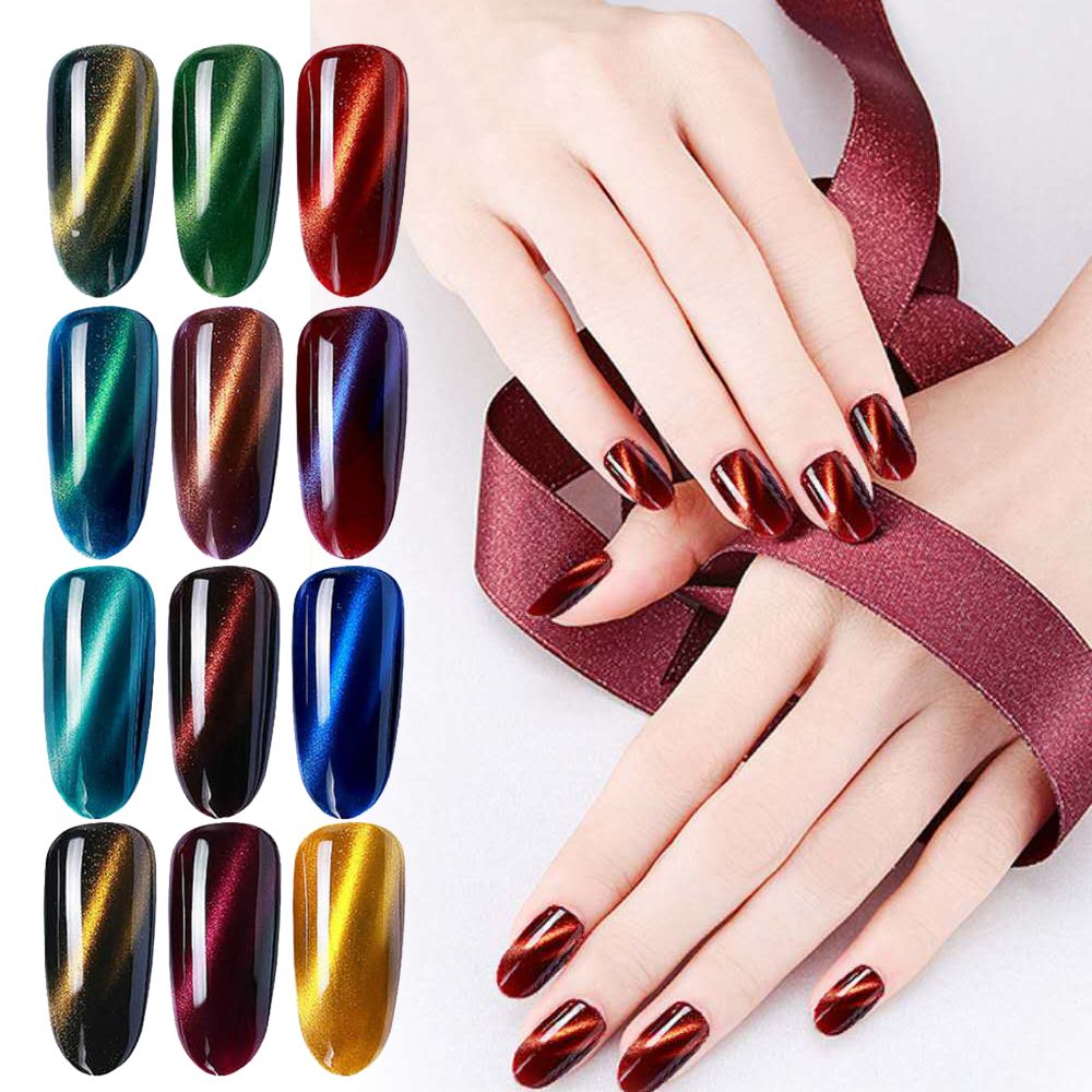 New color for nail enhancement: Glass Cat's eye nail polish 3D Mermaid ice transparent jade cat's eye glue red cat's eye nail