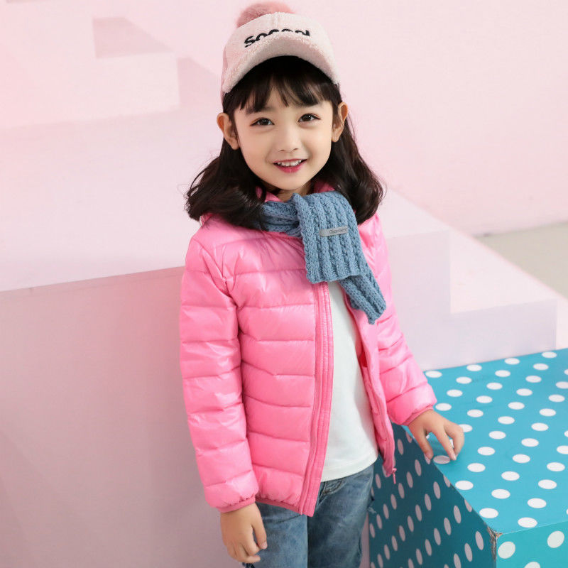 2022 new children's down jacket light and thin boys and girls children's baby short hooded autumn and winter down jacket