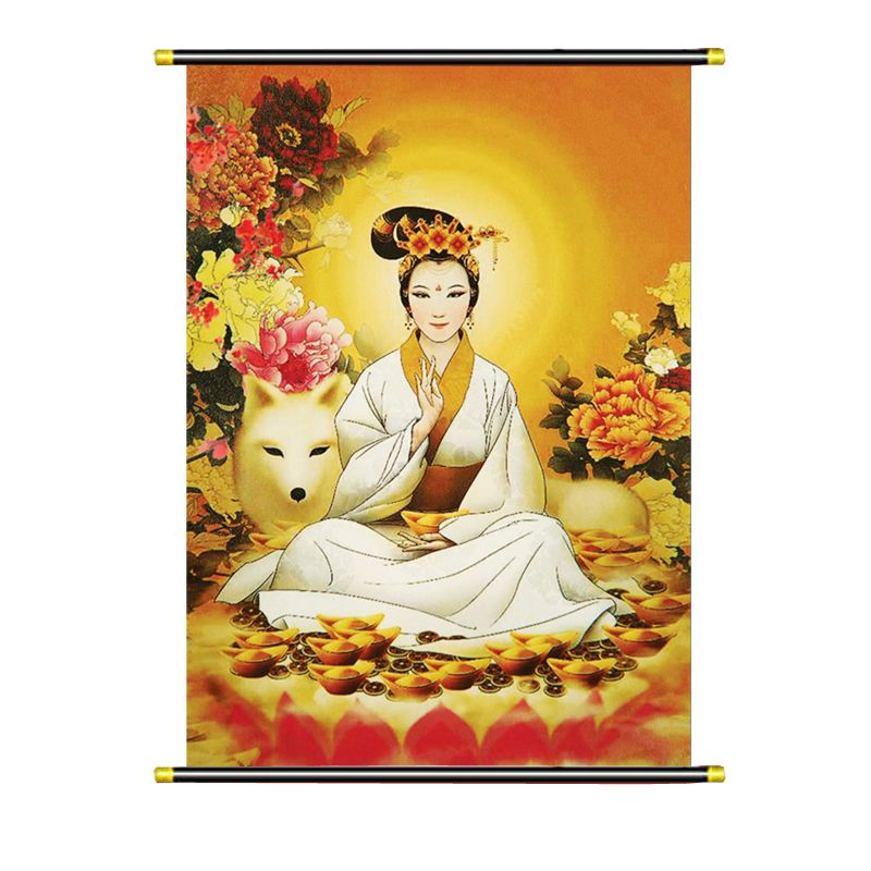 狐仙画像挂像狐仙娘娘供奉画像狐仙图青丘狐狸下方仙保家仙