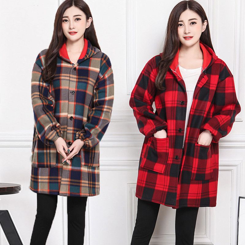 New Korean flannel cover up adult women autumn and winter Plush work clothes apron down jacket protective clothing