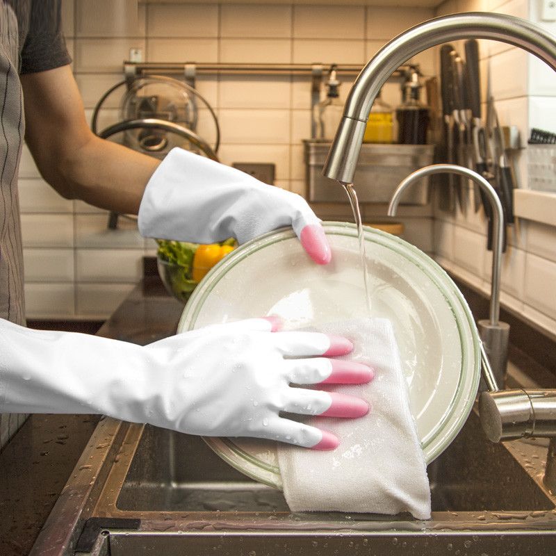 洗碗手套防水女秋冬家务乳胶洗菜防水加厚薄款劳保刷碗洗衣服手套