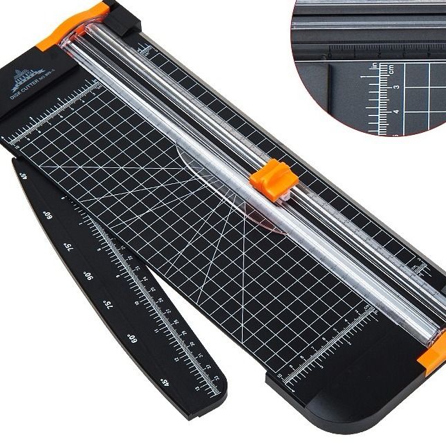 杰丽斯割纸刀切纸机 a4割膜刀 裁纸刀裁纸机滑刀 黑色带标尺 包邮