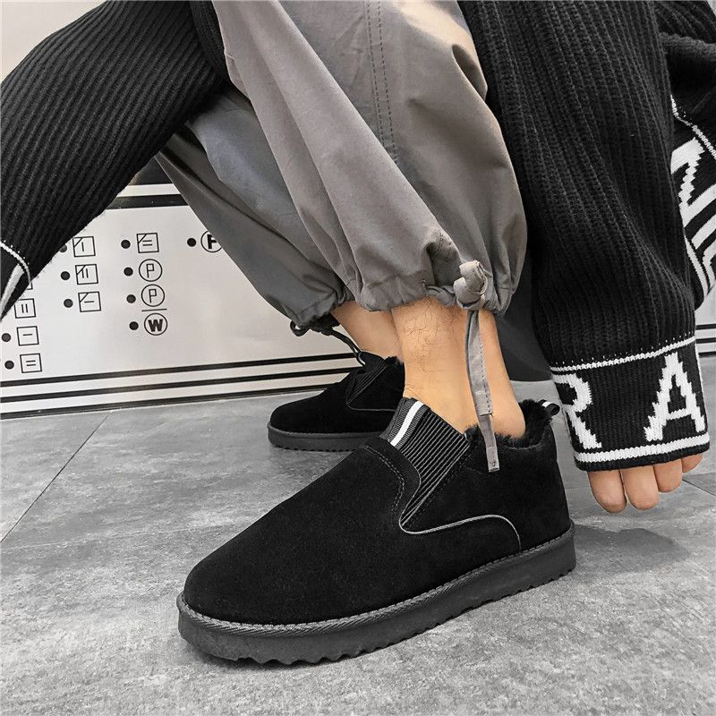Winter Plush warm and thickened non slip cotton shoes men's shoes Korean one legged lazy shoes snow boots cotton boots casual shoes