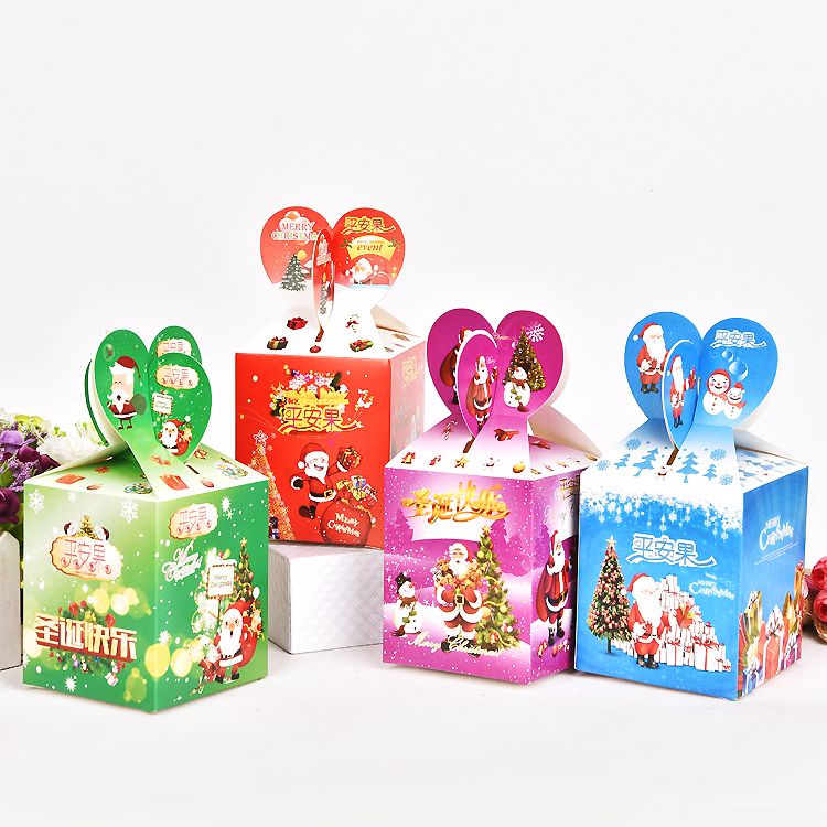 【特惠】圣诞平安果包装盒礼品盒纸盒平安夜苹果盒子手提创意圣诞节礼物盒