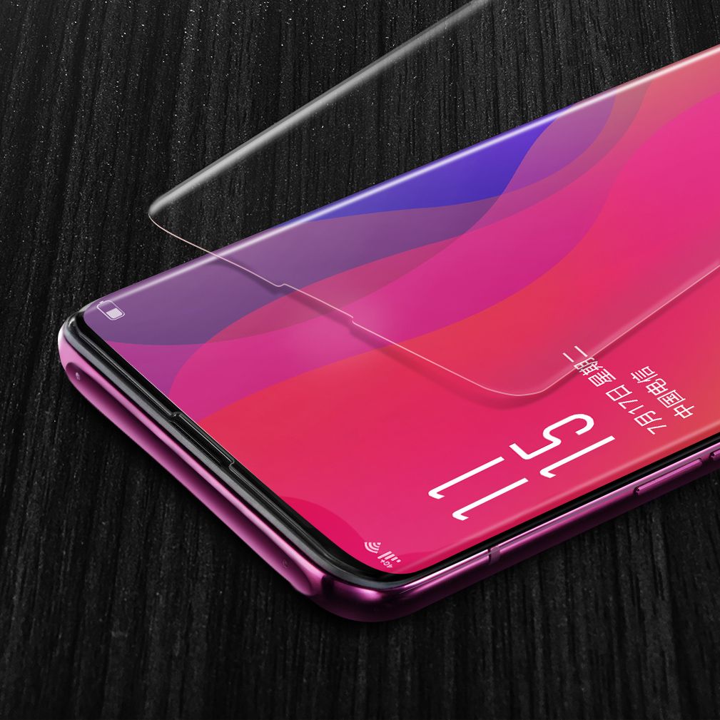 oppofindx钢化膜全屏覆盖曲面oppofindx兰博基尼版手机全胶uv膜fx