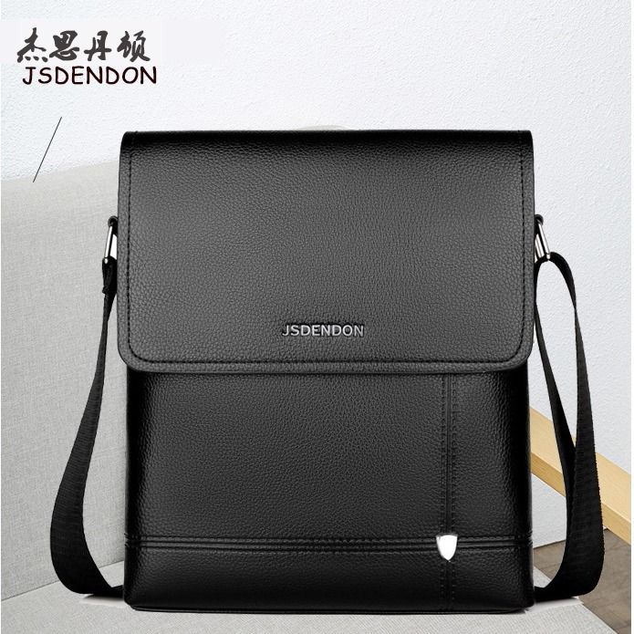 Straddle men's leisure shoulder bag large capacity messenger bag briefcase classic litchi grain